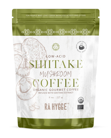 BIO Kawa z Shiitake Ra Hygge średnio mielona do filtrów - ekologiczna, niskokwasowa z ekstraktem Shiitake (227g)