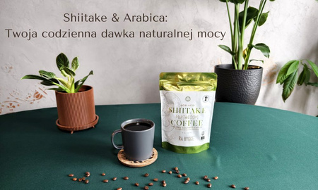 BIO Kawa z Shiitake Ra Hygge średnio mielona do filtrów - ekologiczna, niskokwasowa z ekstraktem Shiitake (227g)