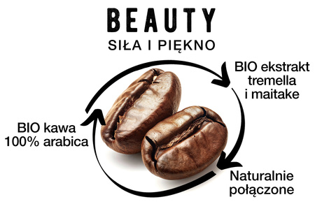 BIO Kawa Tremella BEAUTY Ra Hygge w ziarnach - ekologiczna, niskokwasowa z ekstraktem (1kg)